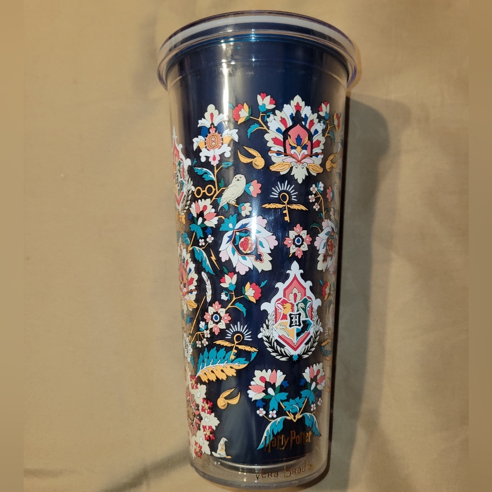24 Oz. Vera Bradley Harry Potter Home To Hogwarts Double Wall Tumbler Cup w/Lid